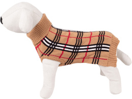 Sweterek dla psa Happet 360L beż krata M-30cm