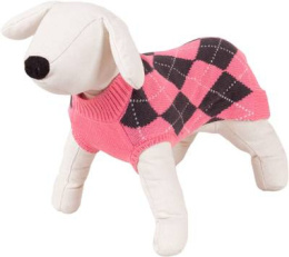 Sweterek dla psa Happet romby róż M-30cm