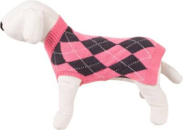 Sweterek dla psa Happet romby róż M-30cm