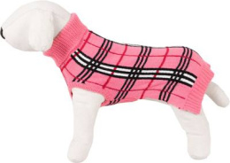 Sweterek dla psa Happet róż krata L-35cm