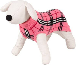 Sweterek dla psa Happet róż krata M-30cm